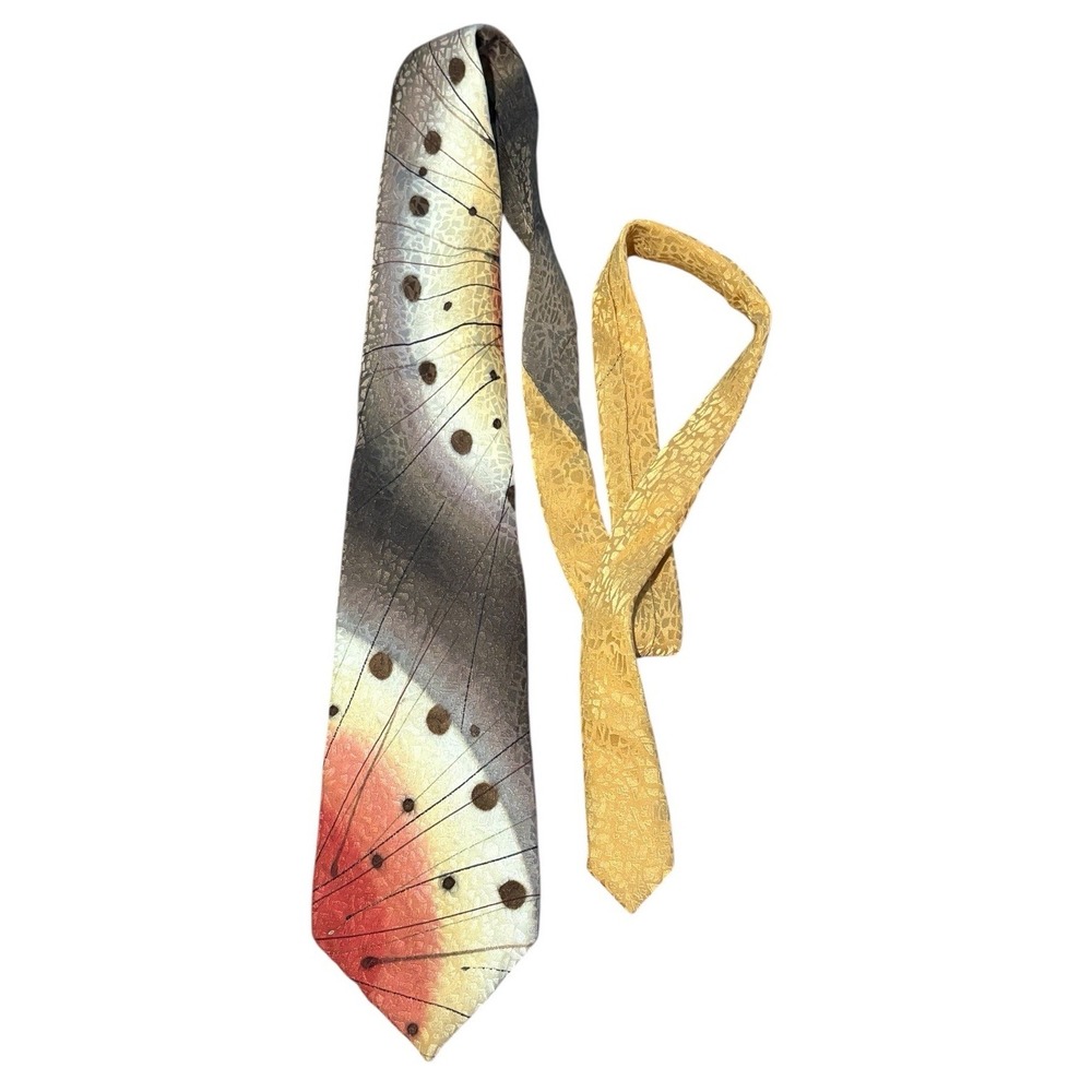 Robert Daskal Hand Painted Silk Necktie Collab Sandy Sabara & Sabrena Khadija‎